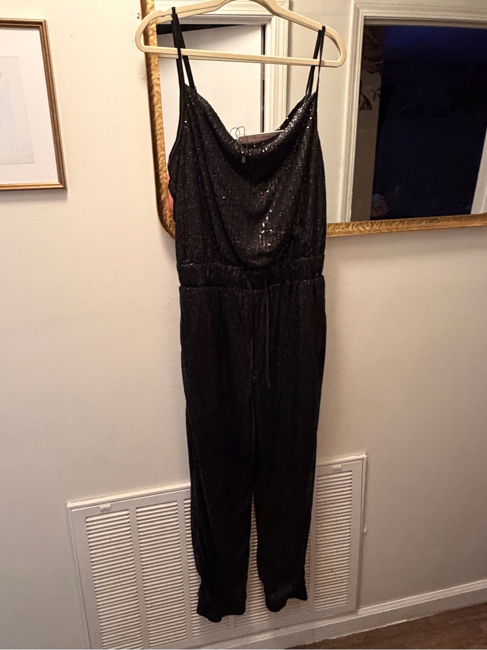 Black Sequin Jumpsuit Mustard Seed NWT